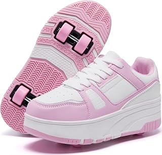 ANEFUN Kids Roller Skate Shoes with Detachable Wheels - 4-Wheel Beginner Sneakers for Boys Girls