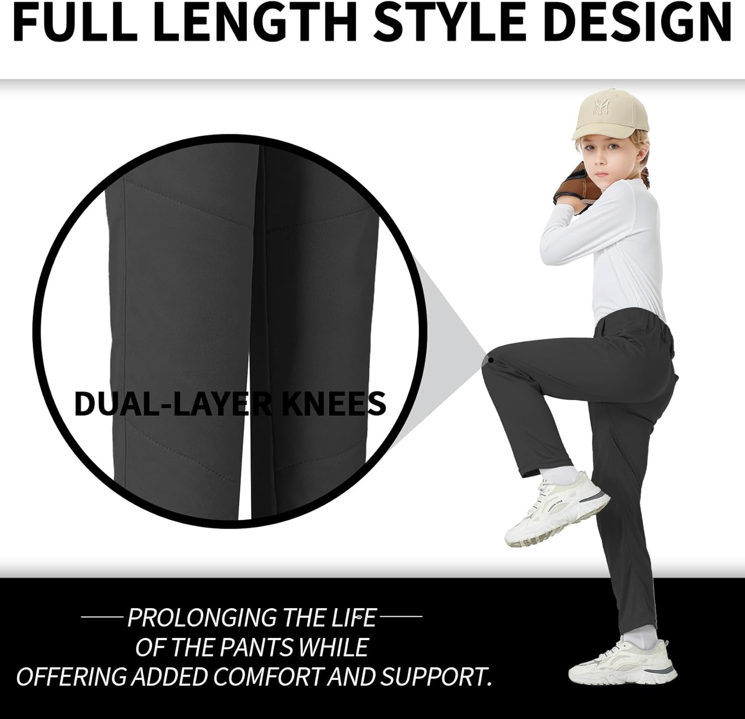 QBK 2T 3T 4T 5T to 17 Years Toddler Boys Baseball Pants Girls Softball Pants Kids Tee Ball Pants - Image 2