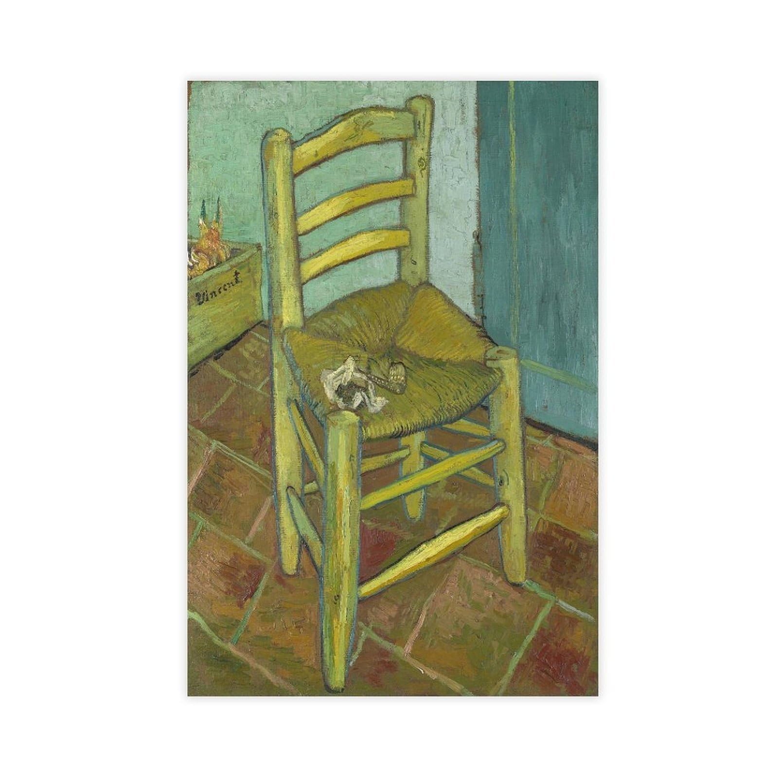 Dfjyjfgjj Men's Vincent Van Gogh Chair With Pipe Poster Print For Teen Boys Room Wall Art Canvas Painting 24X36inch(60X90cm)