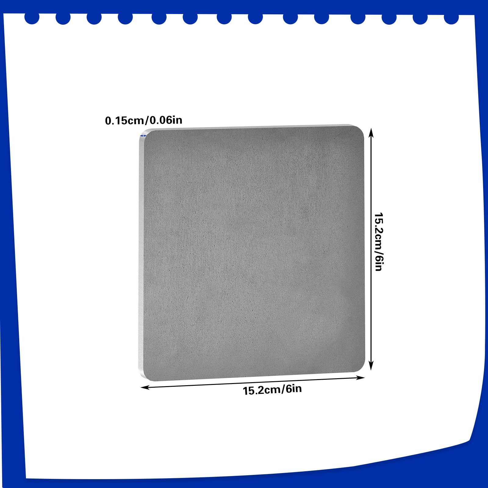 4 pièces Tôle d'Acier,152 x 152 x 2 mm Plaques d'Acier Acier Laminé à Chaud de Haute Qualité Idéal pour Supports de Poutres, Réparations, Bases et Projets de Bricolage