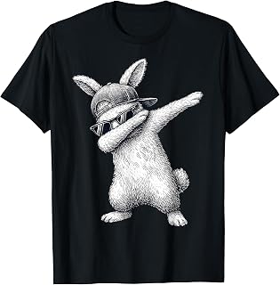 Dabbing Bunny Face with Sunglasses Easter Day for Boys Kids T-Shirt