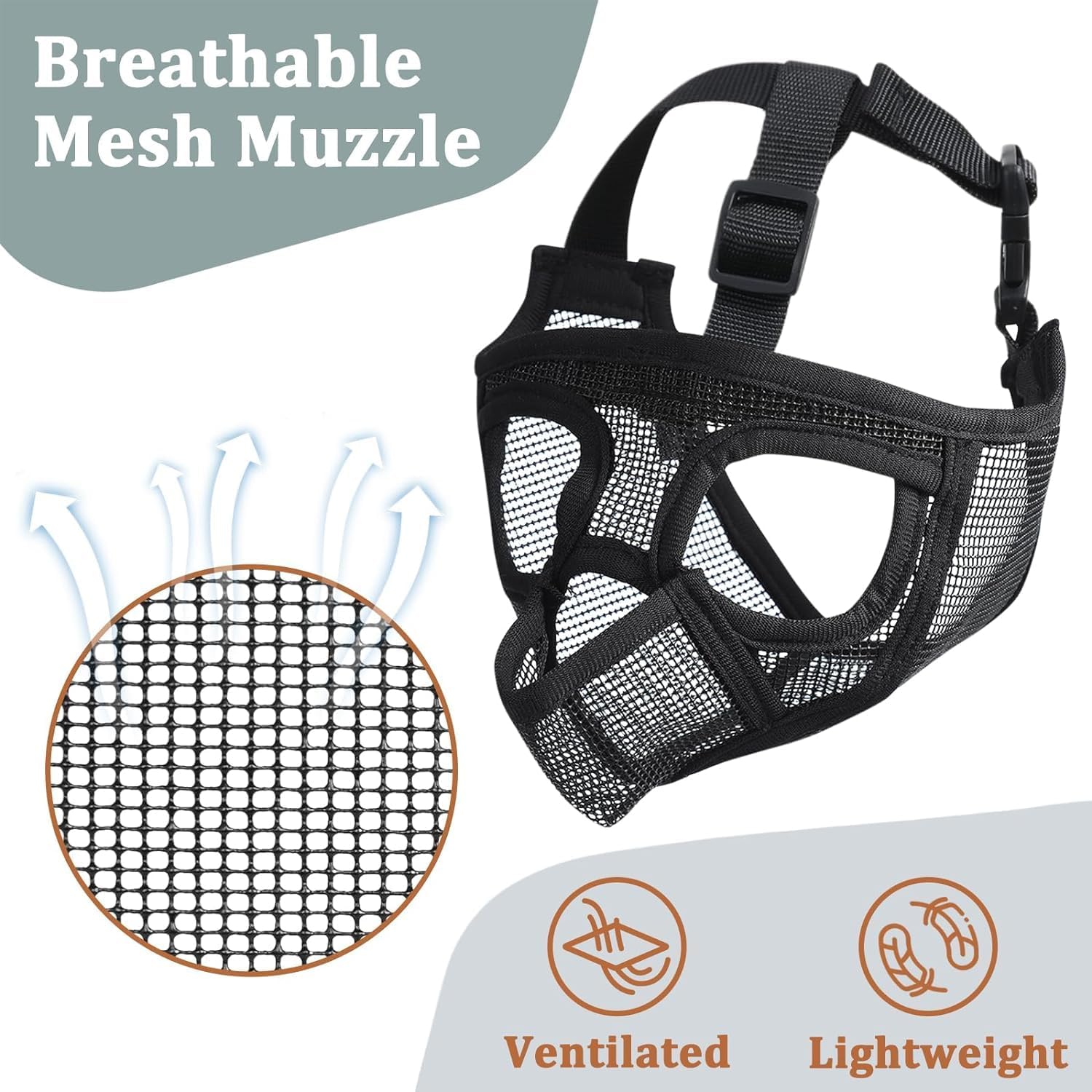 Mayerzon Short Snout Dog Muzzle for French Bulldog with Full Pant Design to Prevent Eating Biting, Soft Mesh Dog Muzzle for Shih Tzu Pug English Bulldog for Grooming Walking, Allow to Drink and Feed
