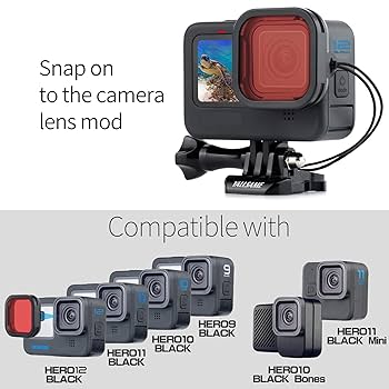 Amazon.com : YALLSAME Underwater Filter for GoPro Hero 12 11