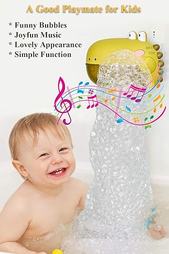 Miniatura 3 de Máquina eléctrica de burbujas para bañera, juguete de baño con música y ventosas al vacío para niños, diseño de dinosaurios, diseño de dinosaurios,