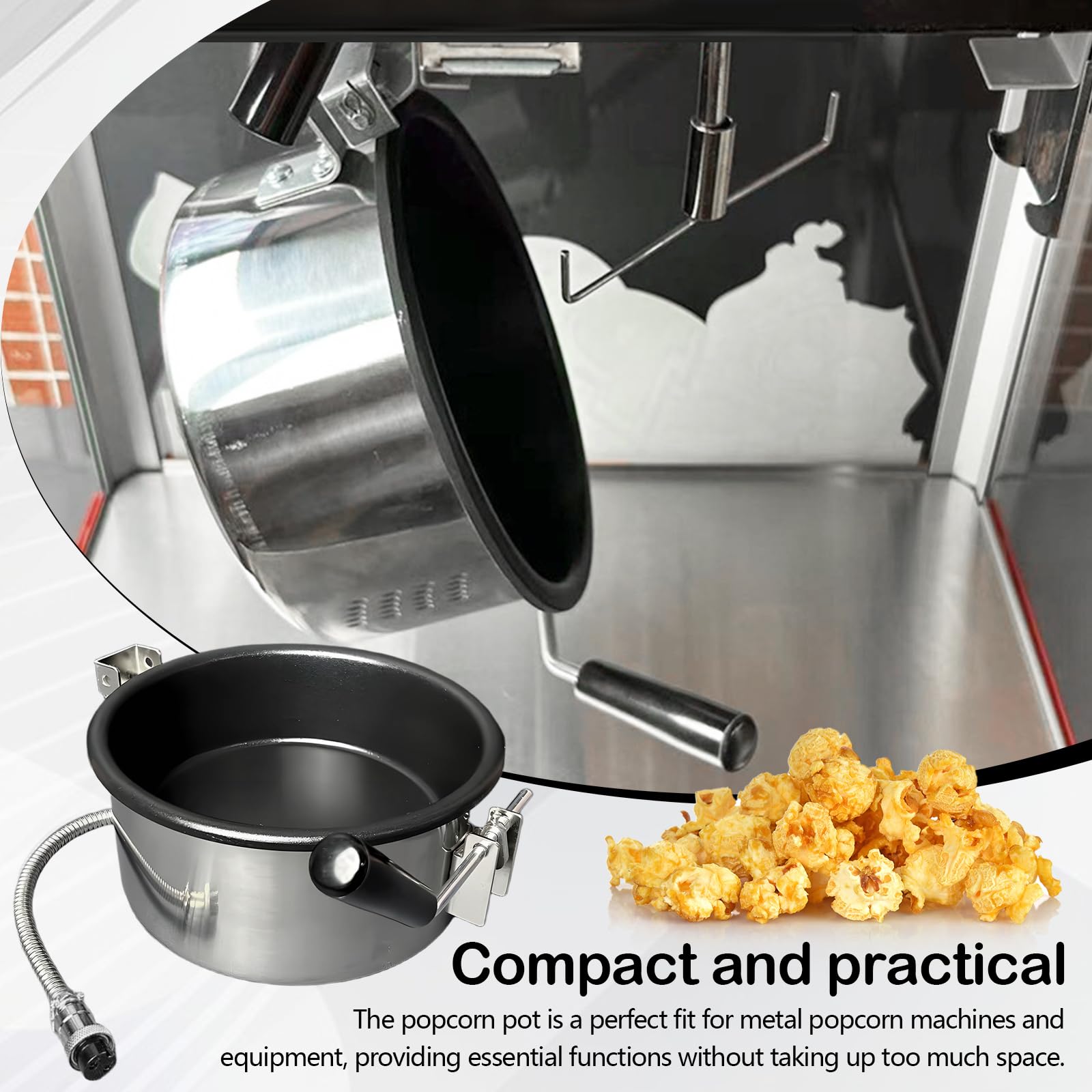 Accessoires Machine à Pop-Corn à Air Chaud, Bol de Chauffe 2 holes-15mm Popcorn Maker Pot de Pièces Machine à Pop-Corn à Électrique pour Maïs, Collation