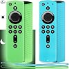 Pinowu Firestick Remote Cover Case 2 Pack Compatible with Fire TV Stick 4K Alexa Voice Remote Control 5.6” 2nd Gen Green Glow& Turquoise Not Glow