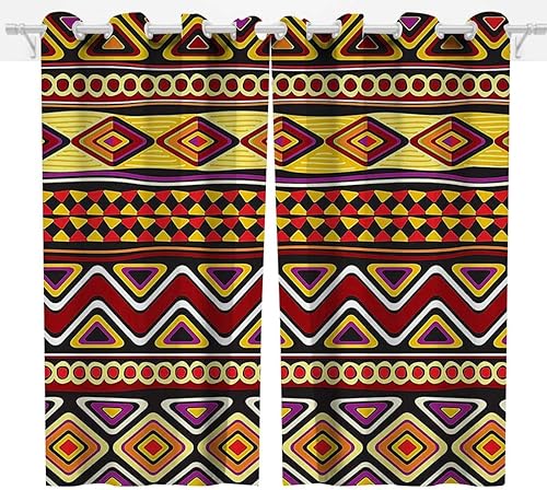Colección African Decor Cortinas opacas para habitación, 2 paneles de cortinas múltiples extra anchas para decoración de habitaciones de 85 pulgadas