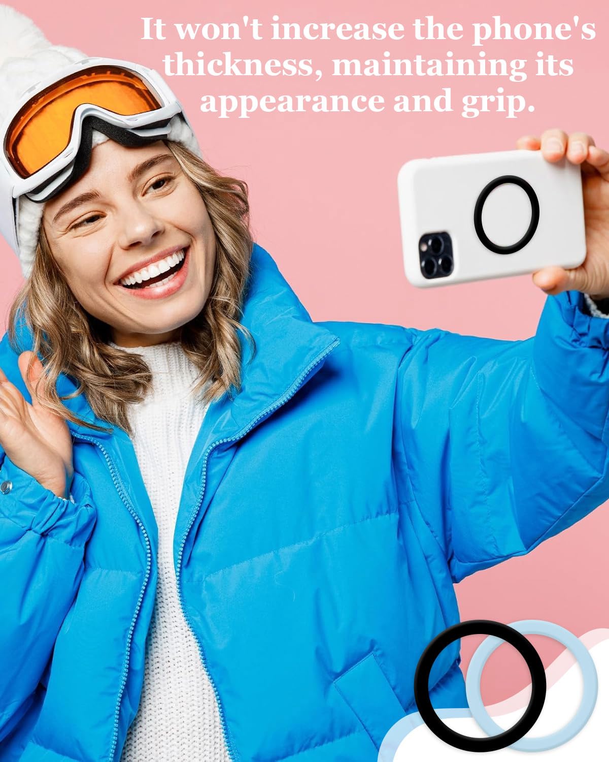 GRETY 4 Pezzi Adesivo Universale ad Anello in Metallo per Magnete ad Anello MagSafe, Compatibile con Caricabatterie Wireless per iPhone 17/16/15, Samsung, Android