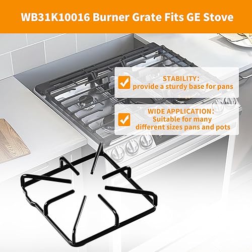 Miniatura 5 de WB31K10016 Grate Replacement Parts for GE Stove Parts Burner Grate WB31K10015 Stove Top Metal Steel grate for GE Cooktop Parts Kenmore Hotpoint Gas