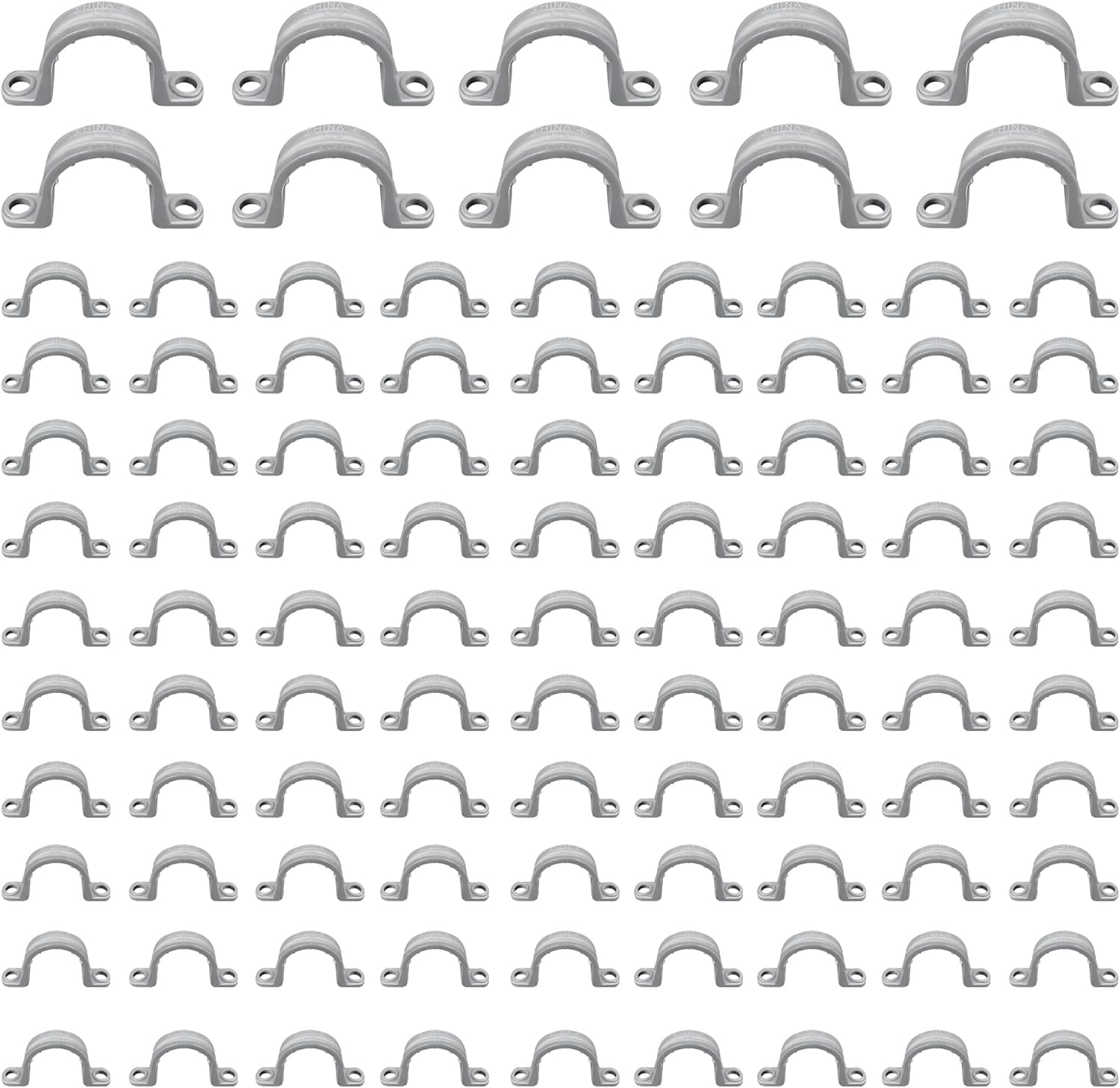 100 pcs 3/4'' 2 Holes Plastic Conduit Strap, PVC Pipe Straps U-Bracket Pipe Clamp Conduit Clamp For Conduit and Cables Tool Supplies， UL Listed