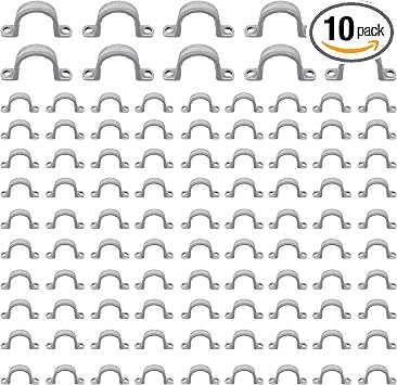 100 pcs 3/4 2 Holes Plastic Conduit Strap, PVC Pipe Straps U-Bracket Pipe Clamp Conduit Clamp For Conduit and Cables Tool Supplies, UL Listed
