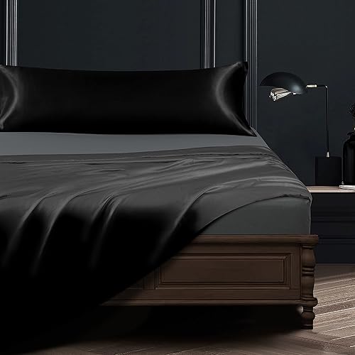 Vista 107 de BEDSUM Paquete de 2 fundas de almohada de satén de seda King para cabello y piel, suaves y lujosas, fundas de almohada con cierre de sobre, 20 x 36