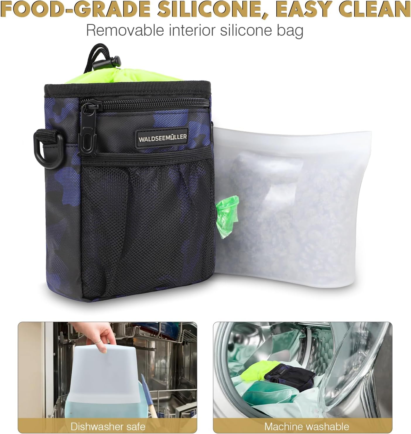 Poignées et multiples poches sac chien