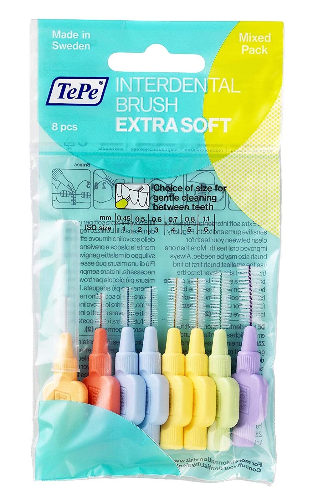 TEPEInterdental Brush Extra Soft Set 6 Sizes 8 Pack [Personal Care]