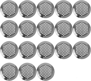 Vsiki 18PCS Round Mesh Hole Air Vents 53mm Stainless Steel Circular Vent Louver Metal Ventilation Grille Cover for Office Drawer Cigar Box Guitar Deck Shoebox Kitchen Bookcase Bathroom Sundry Cabinets