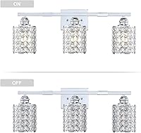 Vista 2 de Leading Lighting Lámpara de pared de cristal de polígono de 3 luces de 24 pulgadas con acabado cromado, moderna y concisa lámpara de pared