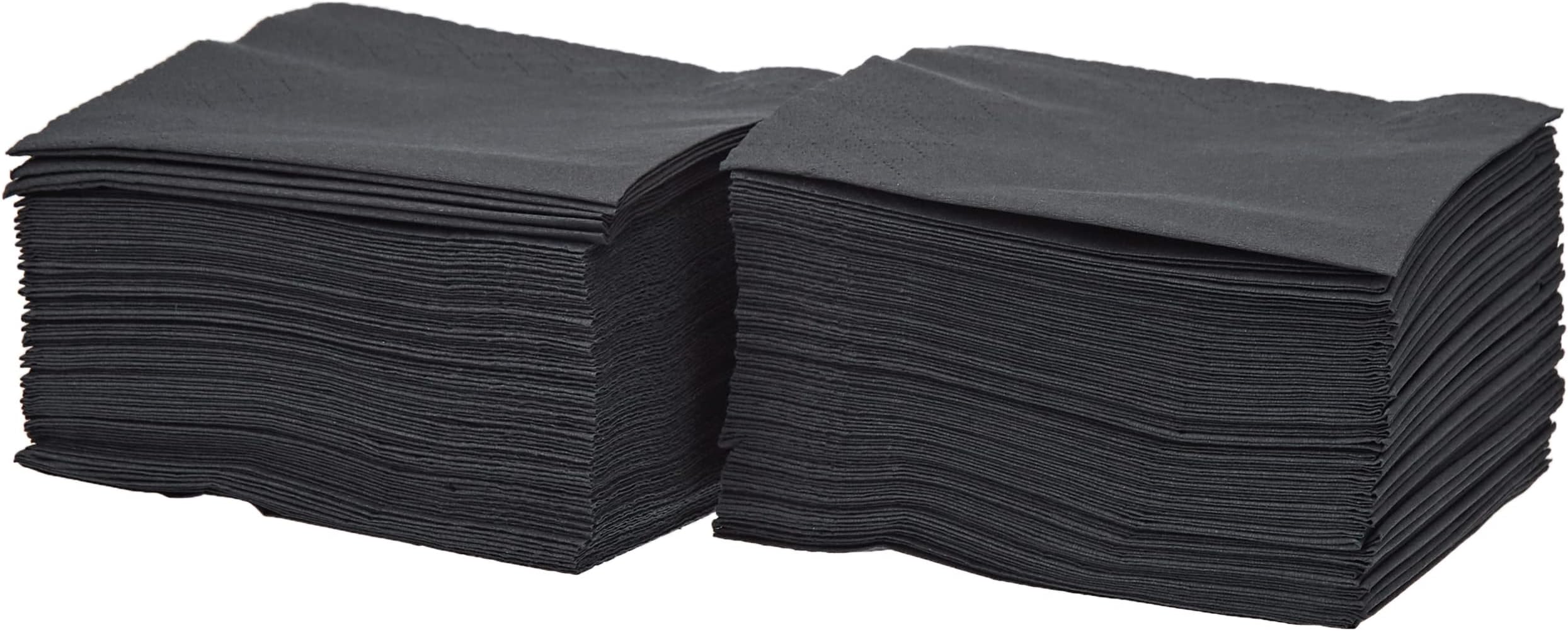 Saten ser22205174 2-Ply Coktail Napkin, 20 x 20 cm, Folded in 1/4, 100 Napkins, Smooth with Border, Black