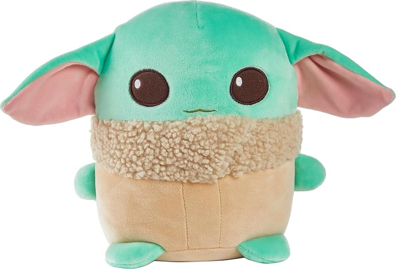 Star Wars The Mandalorian Cuutopia Plush Figure, 10-inch Grogu Soft Rounded Pillow Doll, Collectible Toy Inspired by the Character