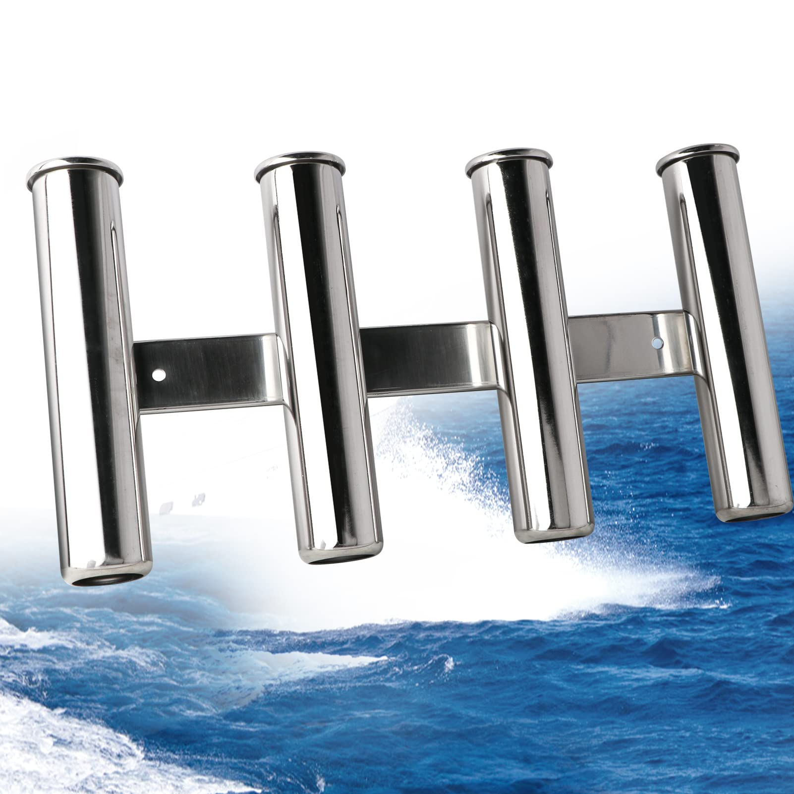 Sell Newest 2x Marine Grade Stainless Steel 90° Angled Boat Fishing Rod Holder & Caps In Rowland - Foto 11