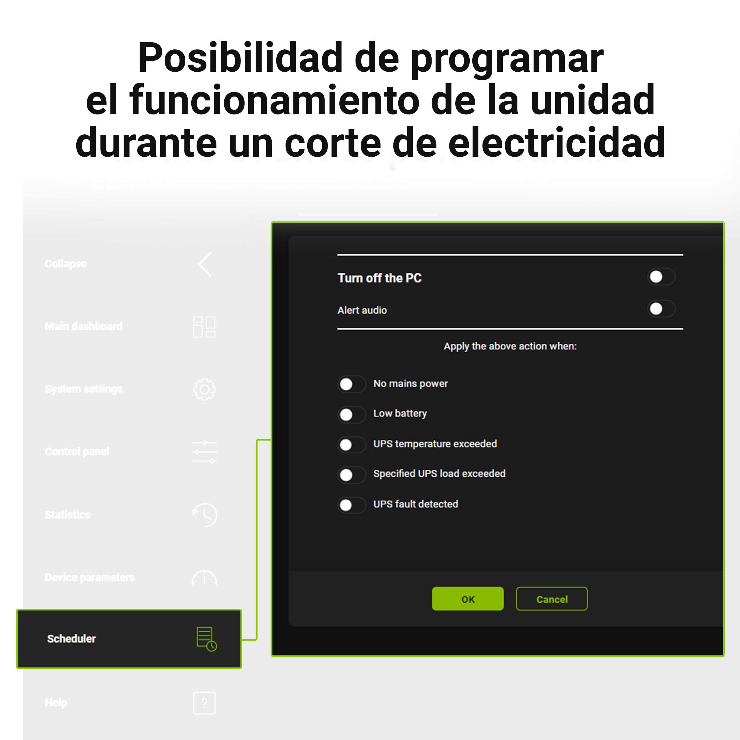 Green Cell® SAI Sistema de alimentación ininterrumpida UPS Potencia 1500VA (900W) 230V Fuente de alimentación Continua Line Interactive senoidal AVR USB/RJ45 4X Schuko IEC LCD 1000-1999VA