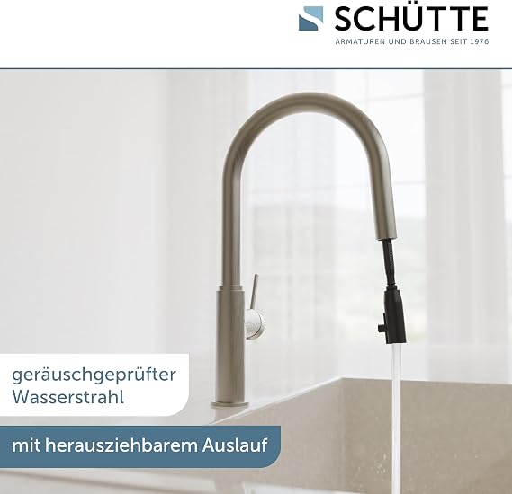 SCHÜTTE Blackpool 79526 Kitchen Tap with Pull-Out Dish Rinser