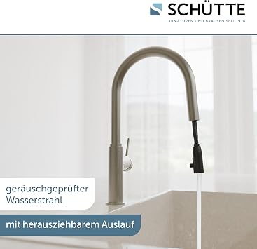 SCHÜTTE Blackpool 79526 Kitchen Tap with Pull-Out Dish Rinser