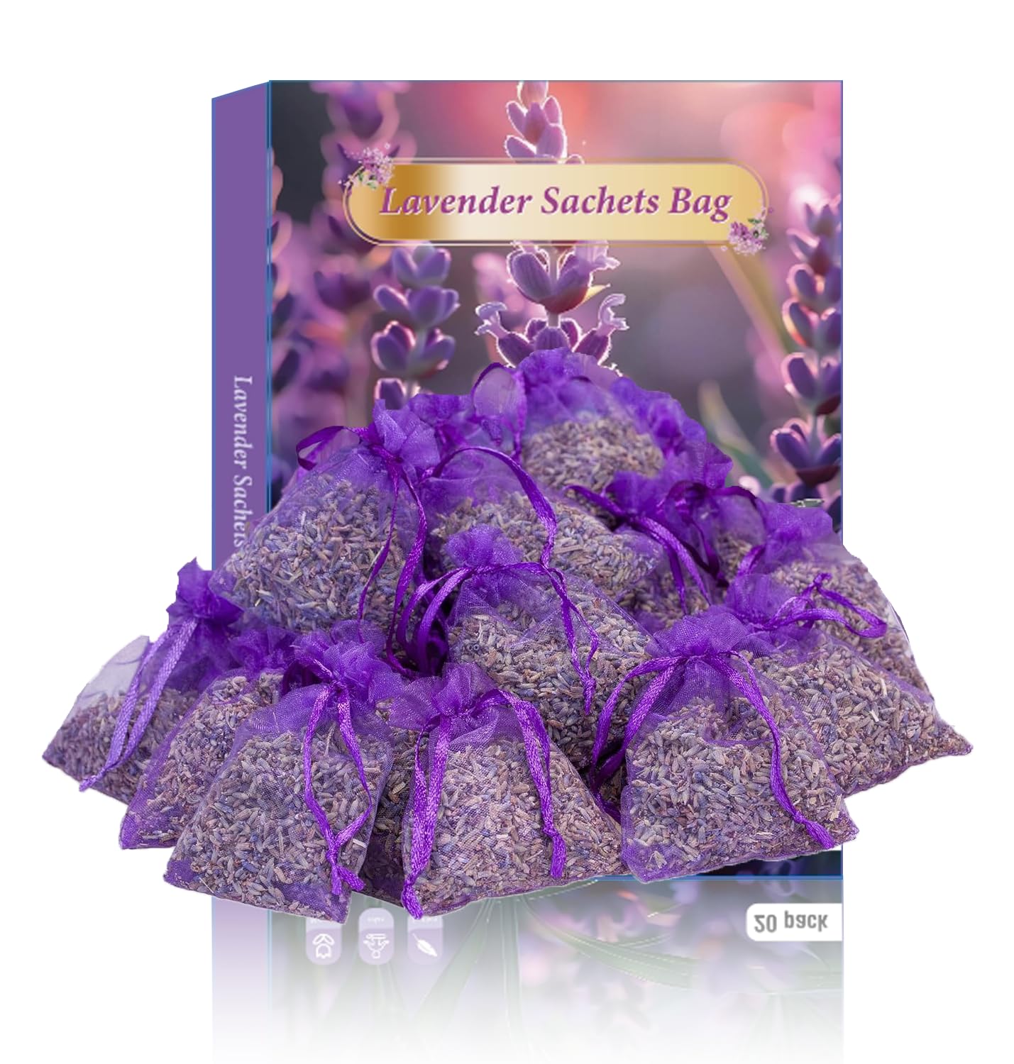 YTIan 20 Pack Lavender Sachets for Wardrobes, Drawers & Cars – Natural Dried Lavender Bags for Moth Repellent & Long-Lasting Freshness