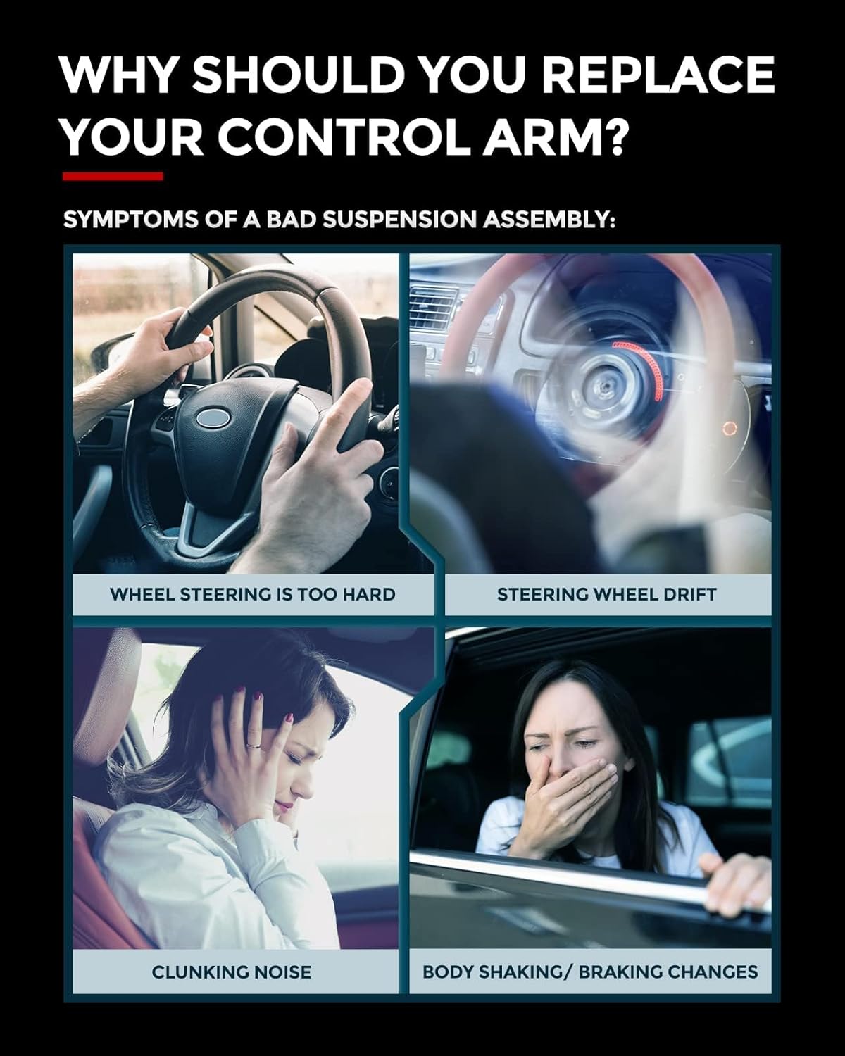 KAX Front Upper Control Arms CK80826 Replacement for 2002-2006 Chevy Silverado1500 Sierra1500, Tahoe, Suburban, Yukon, Avalanche, Left Right Side