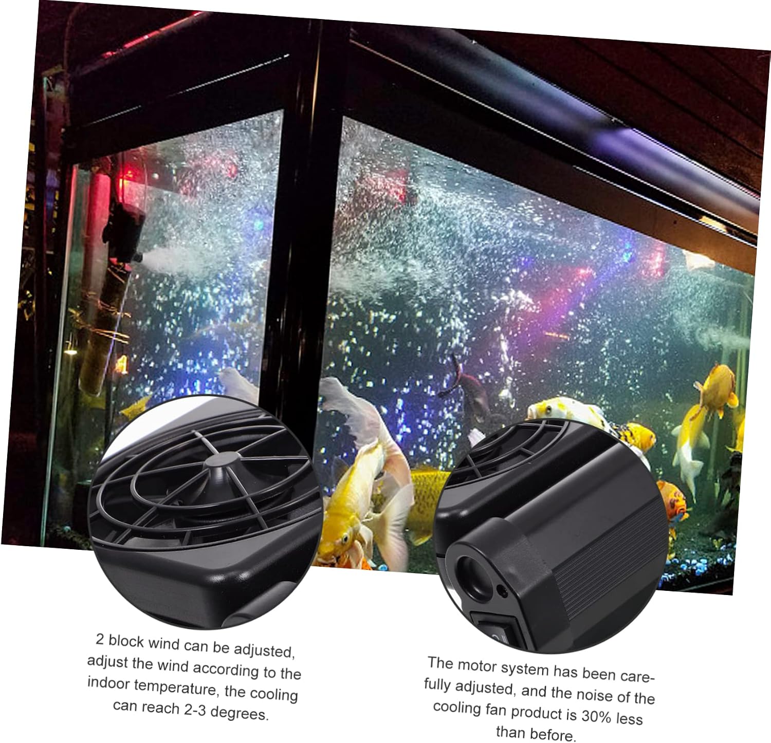 ORFOFE Adjustable Fish Tank Cooling Fan Quiet Aquarium Chiller for Shrimp Tanks Wall Mounted Design US Plug for Easy Use