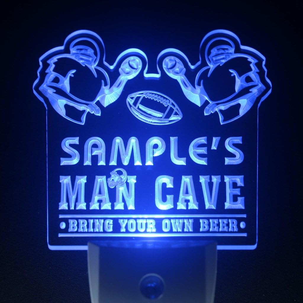 ADVPRO wsqa-tm Name Personalized Custom Man Cave Football Bar Beer Day/Night Sensor LED Sign