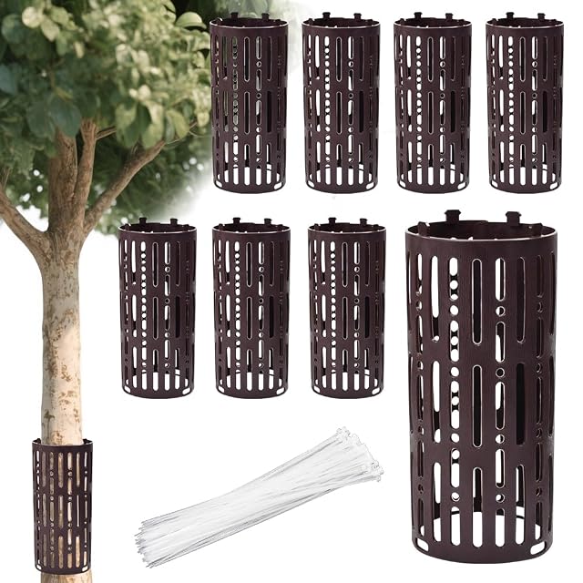 Zuxbolf 10 Protectores para Tronco de Plantas de 20 x 30cm y 100 Bridas
