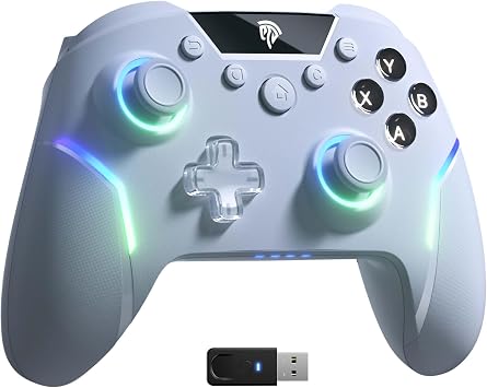 EasySMX X20 Game Controller - RGB Backlit, Dual Mechanical Triggers, 2-Stage Hall Stick, 1000Hz Polling Rate, 6-Axis Gyro on PC and Switch, Multi-Platform Compatible
