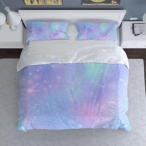 Miniatura 6 de LifeCustomize Juego de funda de edredón de galaxia estrellada de 3 piezas, funda de edredón con fundas de almohada, tamaño Queen, no incluye edredón