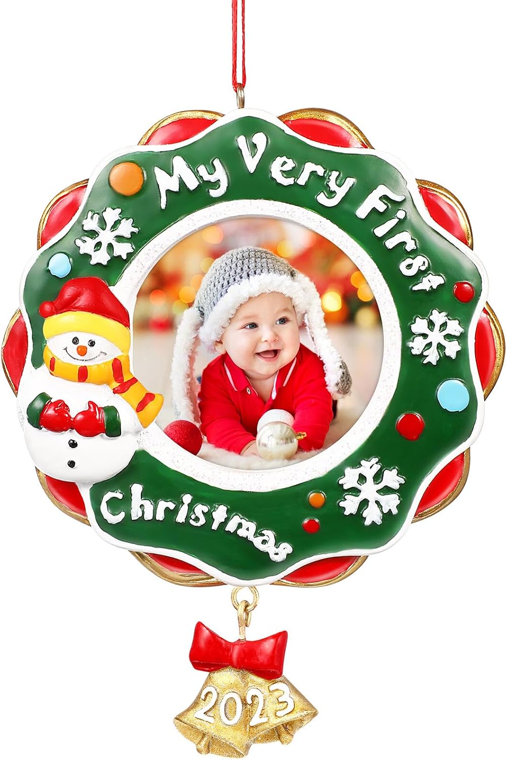 Baby's First Christmas Ornament Gifts 2023 My Very First Christmas Picture Frame Photo Plaque