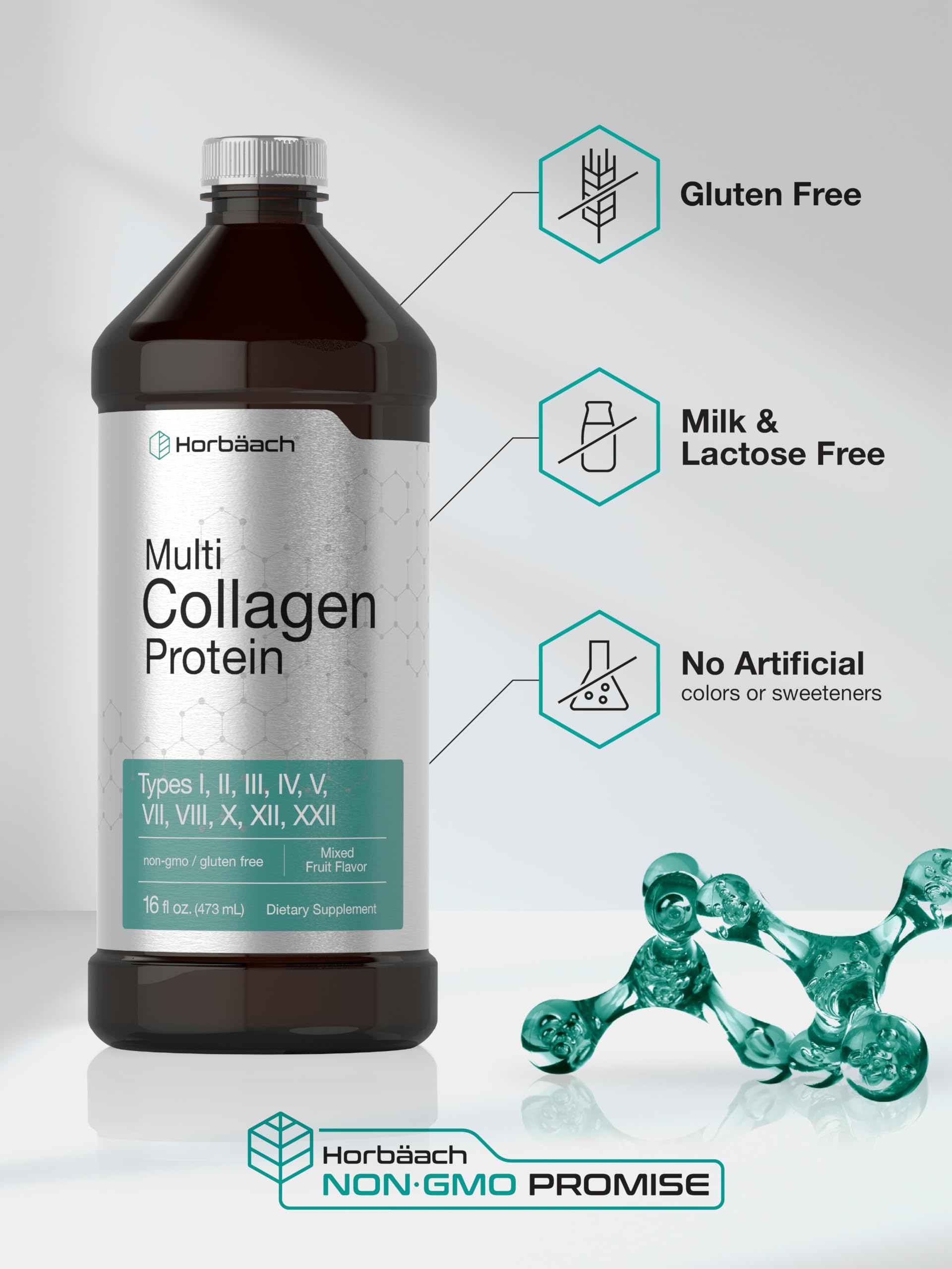 Horbaach Multi Collagen Protein 16 fl oz | Mixed Fruit Flavor — Amazon image 5