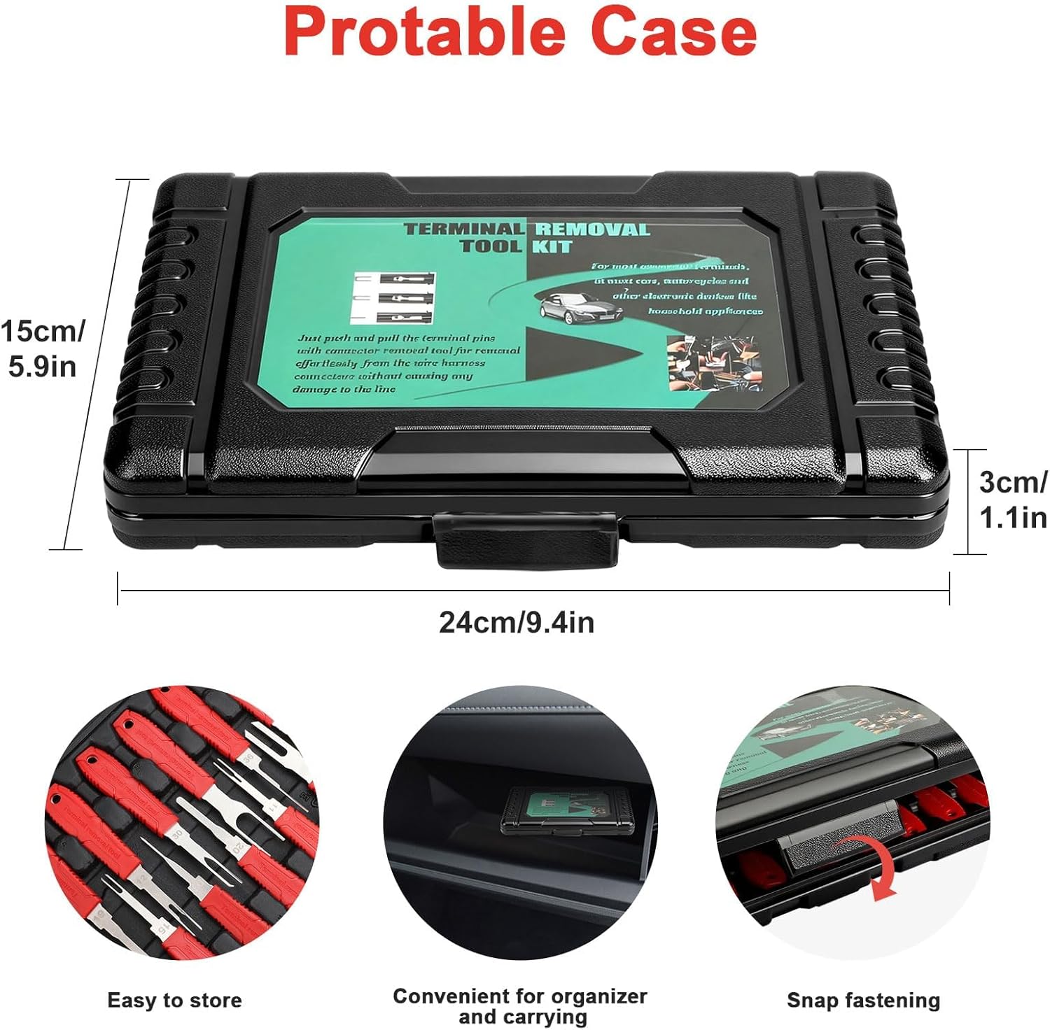 Linkstyle 41PCS Terminal Removal Tool Kit, Depinning Tool Pin Removal Set with 5mm Thick Handles for Automotive Wiring
