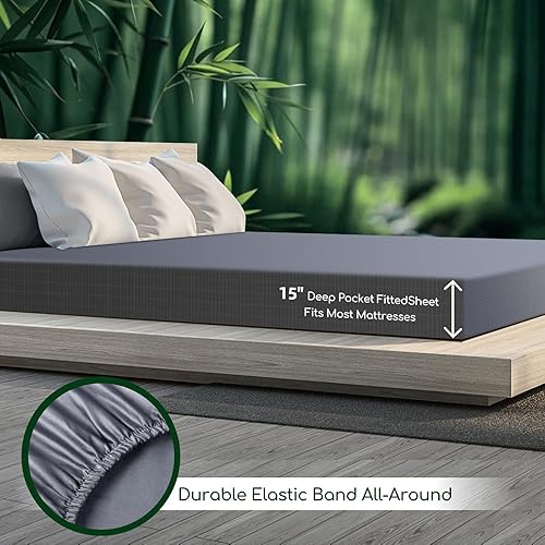 Miniatura 5 de Hoja de tierra, auténtica viscosa 100% orgánica derivada de bambú, sábanas bajeras que contienen 10% fibra de plata, mejora el sueño, terapia de