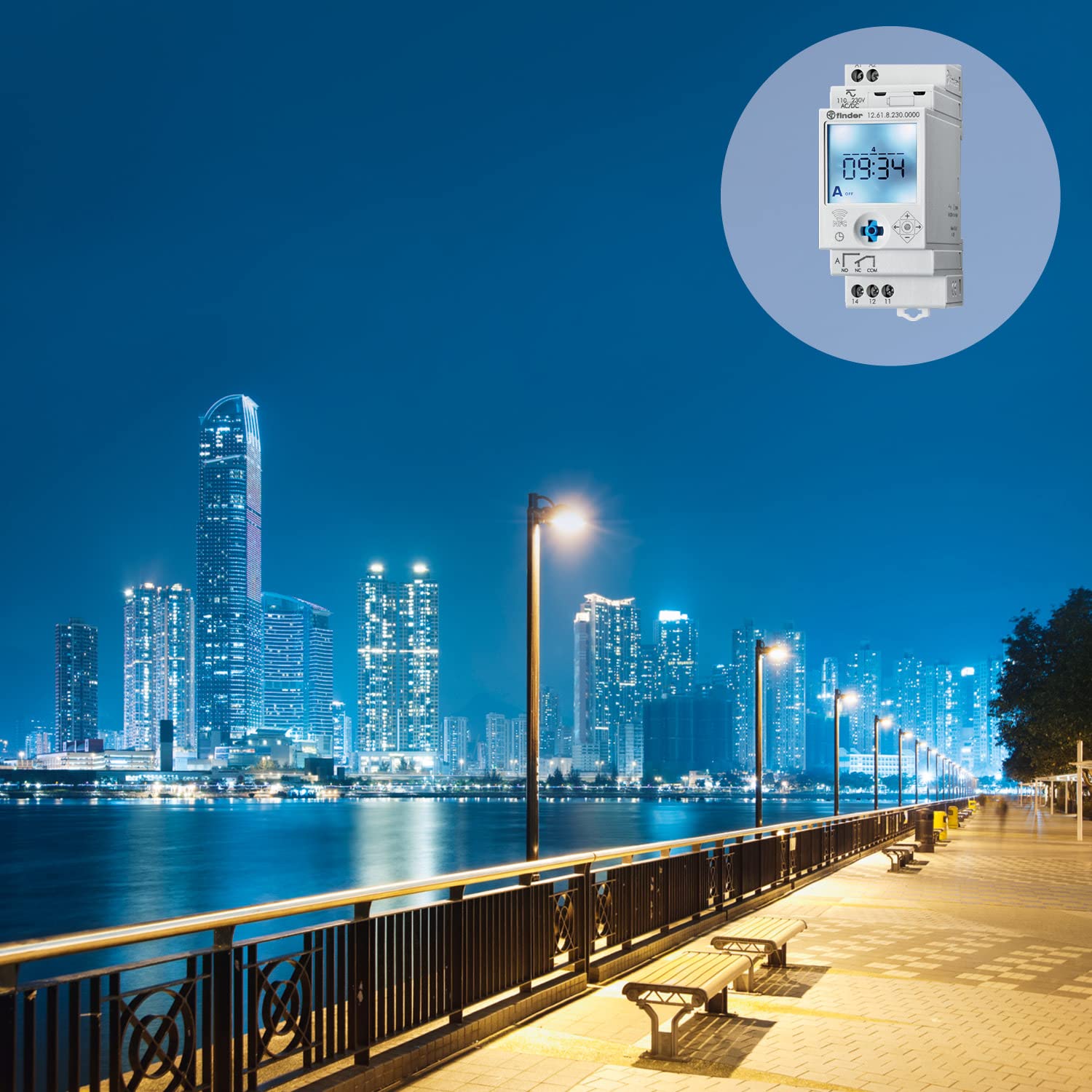 Finder serie 12 - Interruptor horario semanal 1co on/off/pulso nfc