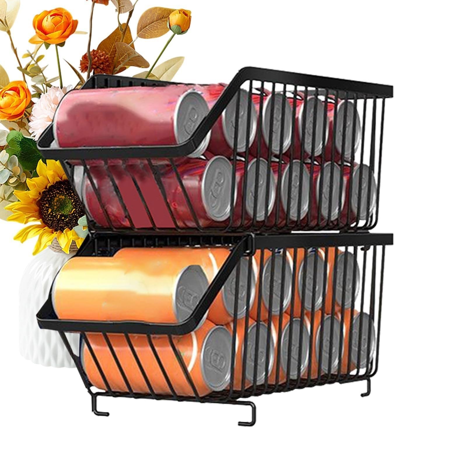 Estante organizador apilable for latas de refresco, dispensadores de latas, contenedores organizadores for refrigerador, dispensador de refrescos enlatados for nevera, congelador, cocina, gabinetes