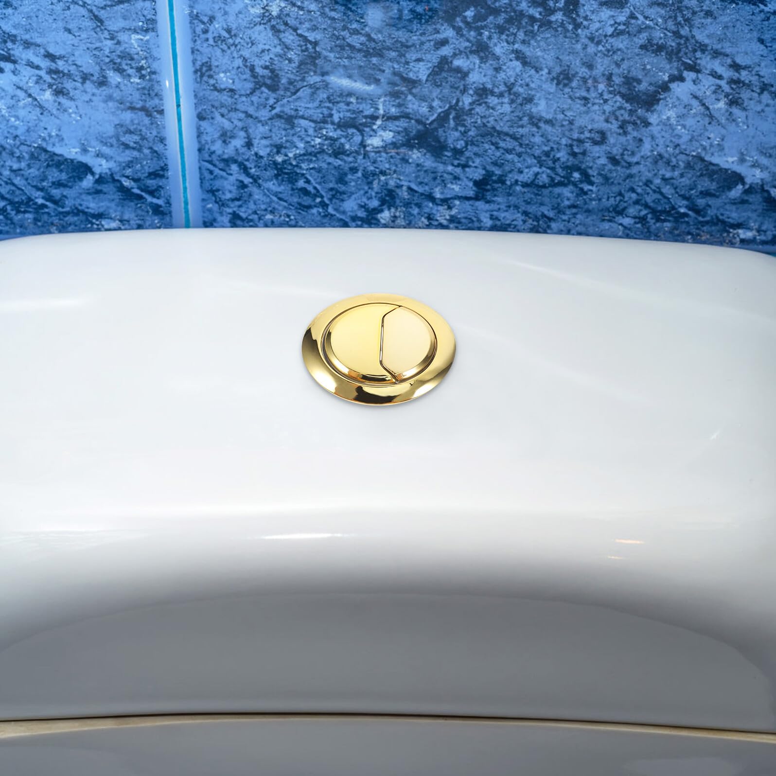 Angoily Bouton de Chasse D'eau Double pour Réservoir de Toilettes, Abs Doré, à Tige Ajustable, Compatible Wc, Kit de Remplacement, Usage Domestique et Hôtelier Couleur Aléatoire