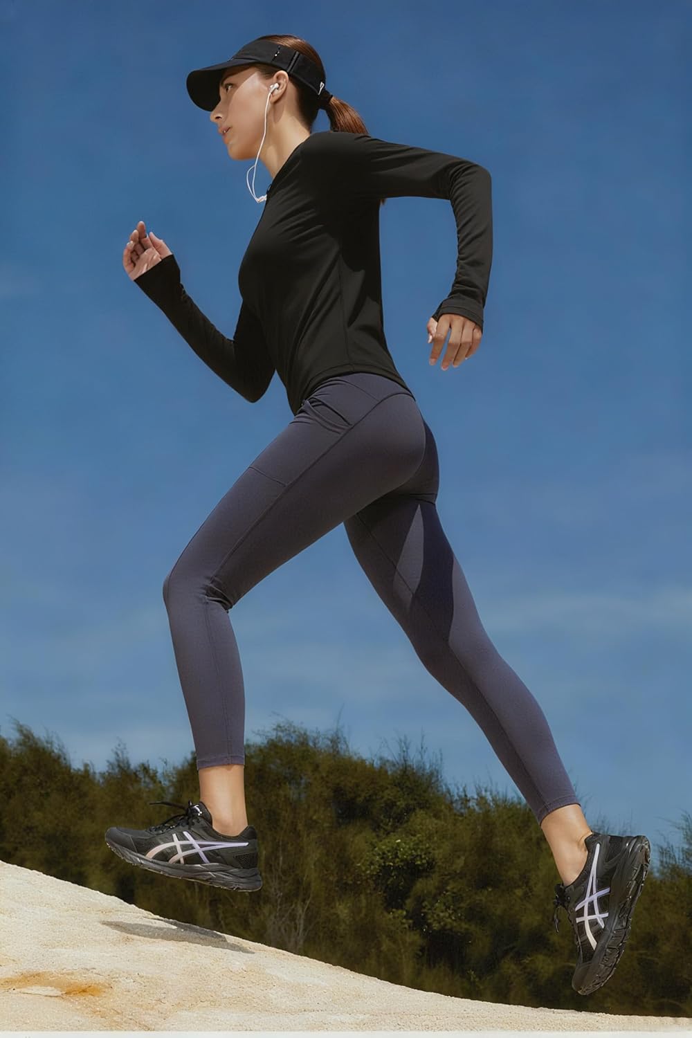 Women's Long Sleeve Workout Shirts Quick Dry Sun Protection Running Yoga Tops