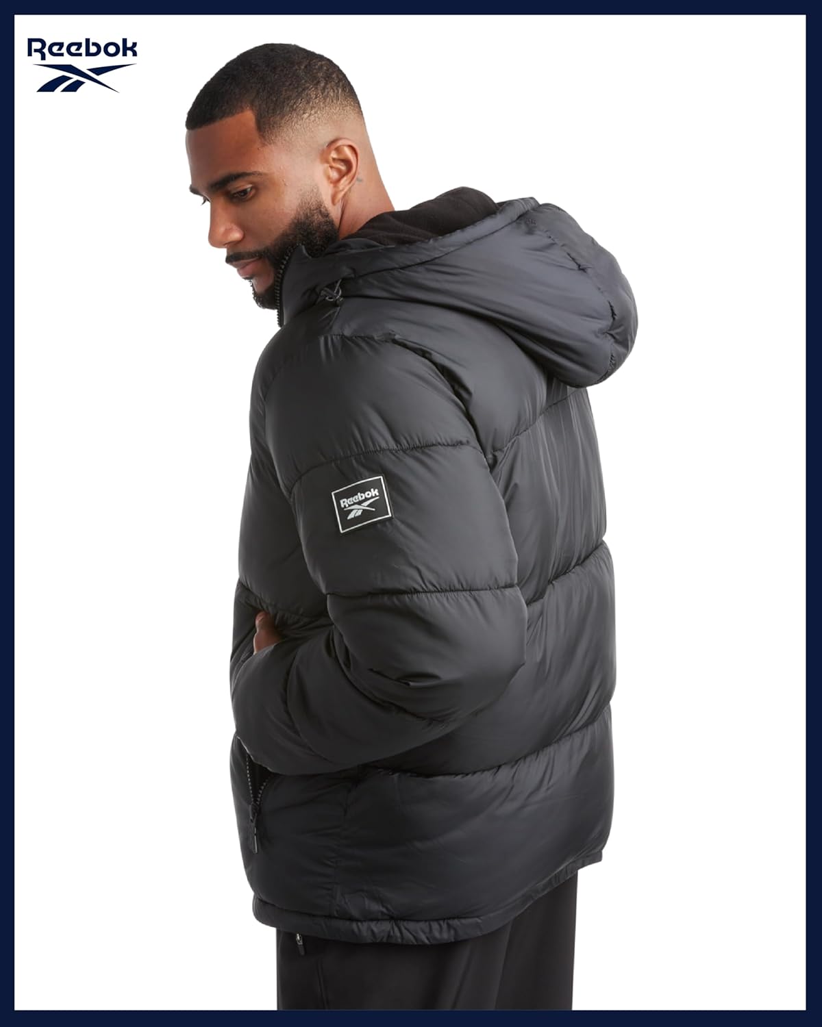Reebok Mens Winter Jacket - Warm Heavyweight Mens Winter Coat - Wind Water Resistant Insulated Quilted Puffer Jackets for Men - Image 2