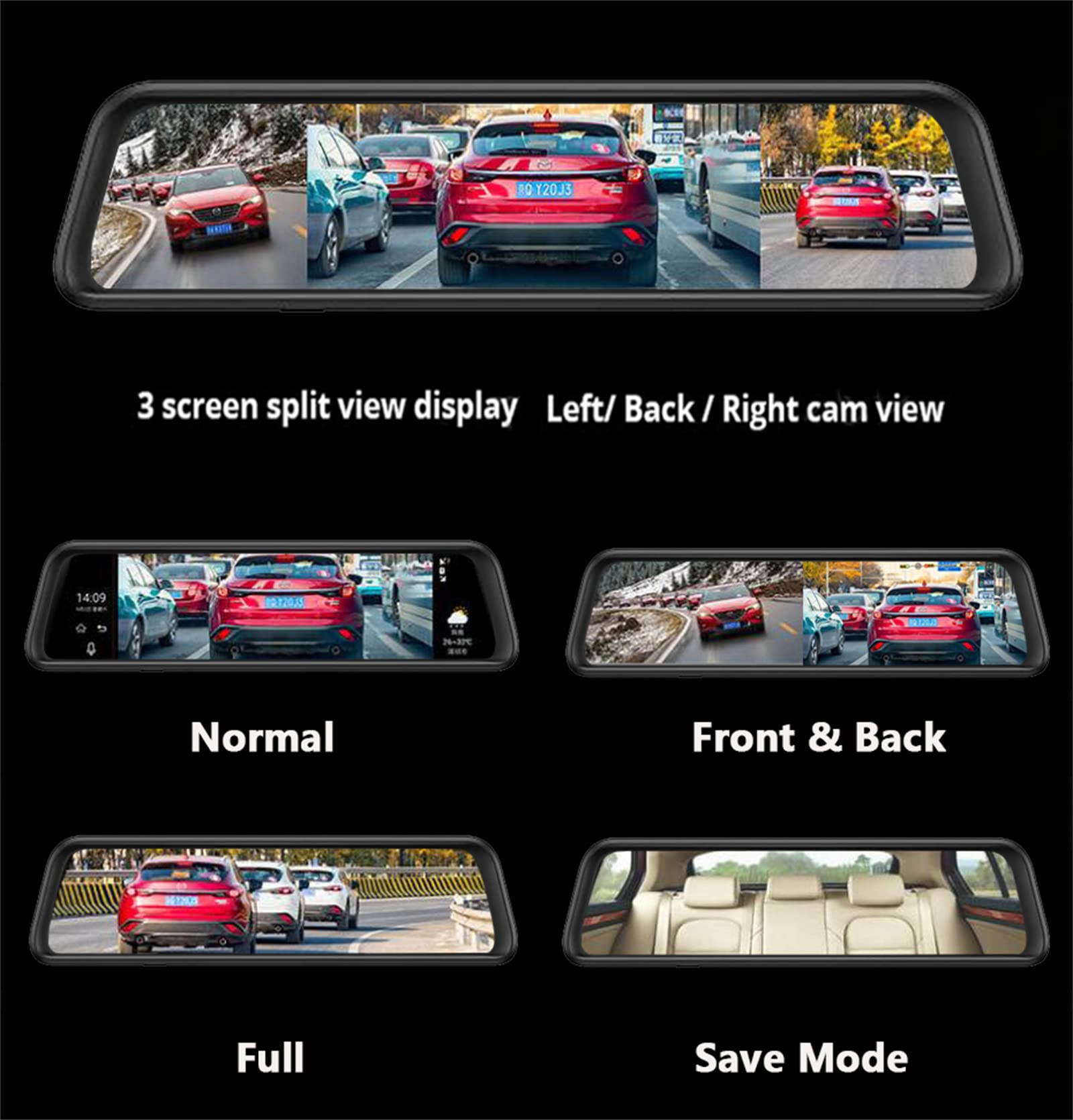 Dash Cam, Registrar Specchietto Retrovisore 4G 12 "Android Auto Videcam Car DVR Videoregistratore GPS ADAS WIFI Dashcam Telecamere Di Sorveglianza