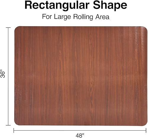 Miniatura 5 de MyOfficeInnovations 951074 36x48 - Alfombrilla de madera para silla de pisos duros, color cereza