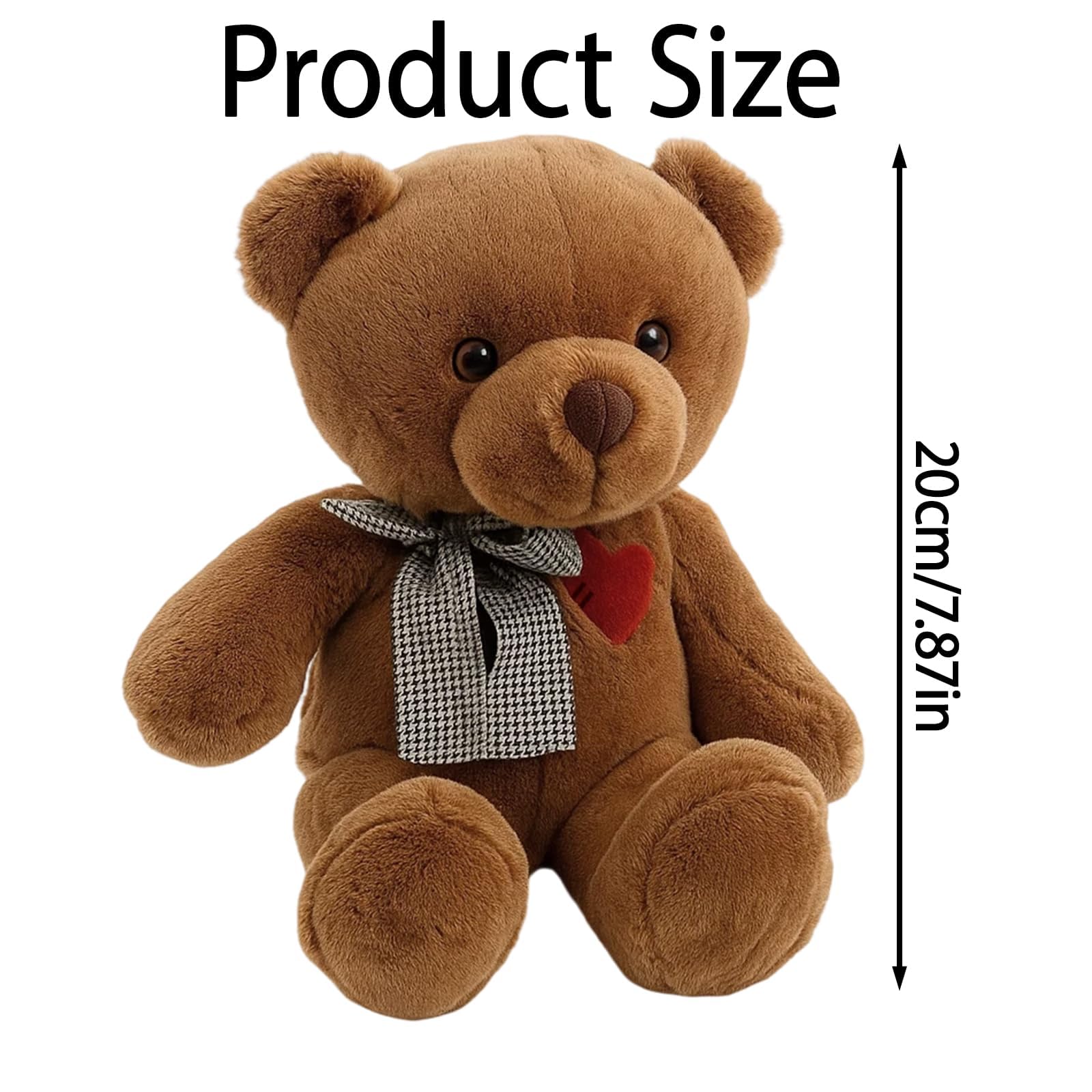MyrkalaToy Small Teddy Bear, Bear Plush Toy for Girls and Adults Cute Brown Teddy Bear Stuffed Animal - Image 2