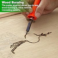Vista 6 de Paquete de 24 hojas redondas de madera de tilo sin terminar de 12 pulgadas, hojas de madera contrachapada de madera en blanco para manualidades