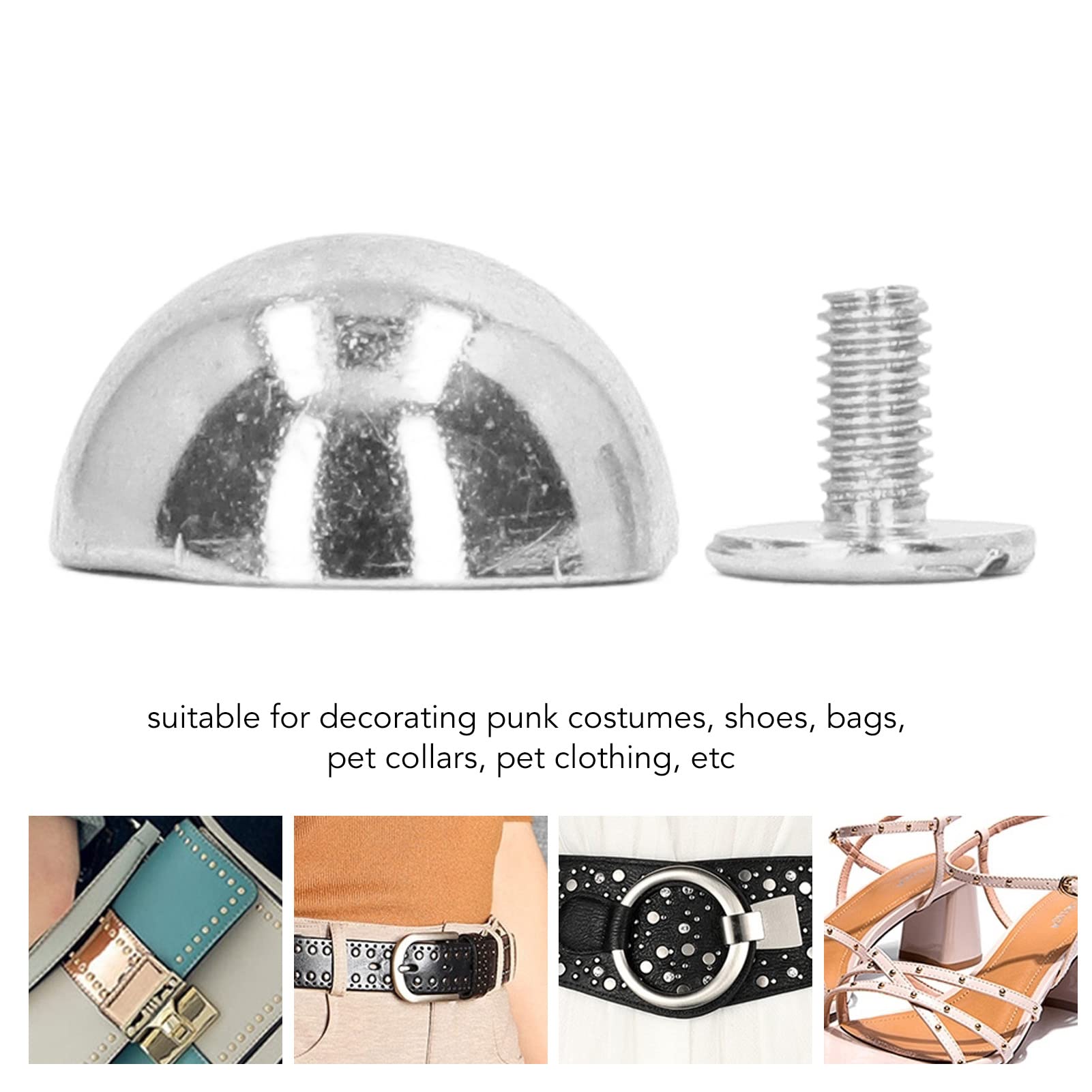 100 Stücke Rundkopfnieten, 15 MM Doppelkappennieten Aus Galvanisiertem Legierungsmaterial, Geeignet Zum Heimwerken, Dekorieren Von Punk Kleidung, Schuhen, Taschen, Haustierhalsbändern(Silber)