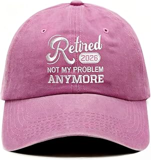 Ghazni Embroidered Retired Hat for Retirement Gifts for Woman Men - Adjustable Breathable Cotton Baseball Cap