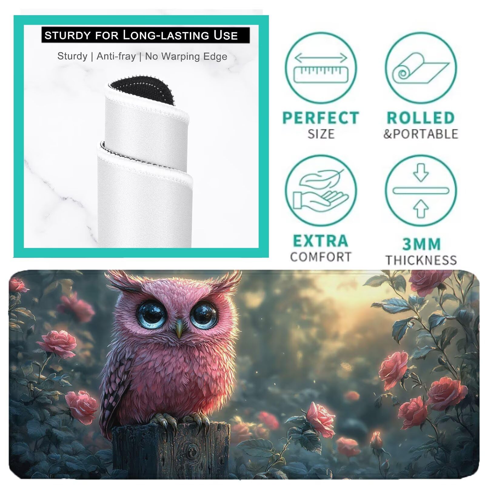Podkładka pod mysz dla graczy liliowa podkładka pod mysz XXL 1600 x 800 mm mata biurowa podkładka pod mysz zwierzęcą wodoodporna akcesoria biurowe do gier szyte krawędzie poprawia precyzję i szybkość