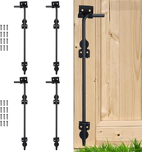 Zonon 2 piezas de pernos de caña resistentes para puerta de caída, herrajes para puerta de tierra, tope de puerta, pasador de caída para vallas de